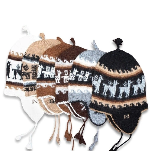 Cozy Alpaca Chullo: Warm Brushed Knit Earflap Hat – Perfect Winter Style!